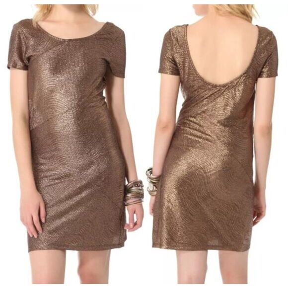 Free People Metallic Scoop Back Dress - Picture 1 of 9